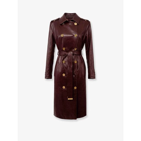 Elisabetta Franchi Women Long Faux Leather Double-Breasted Jacket - Picture 1 of 2